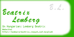 beatrix lemberg business card